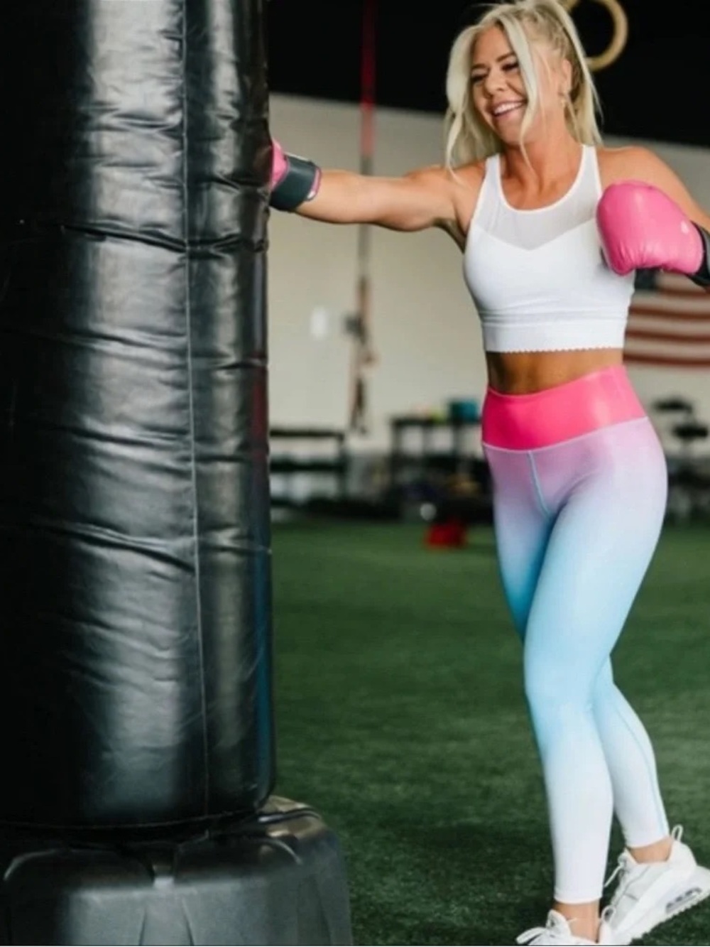 ZYIA Pink to Blue Ombre High-Waist Leggings